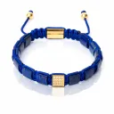 Bracelet pierre plate - Lapis lazuli | Or